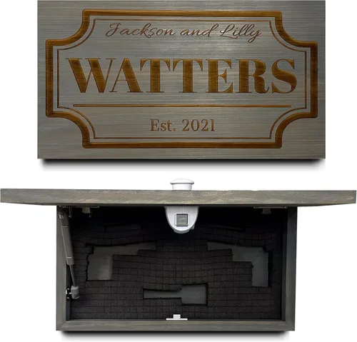 Miniatura 8 de Bellewood Designs Caja de Almacenamiento Oculta Personalizable para Armas en Pared - Caja de Seguridad Oculta para Armas con Nombre Familiar y Fecha