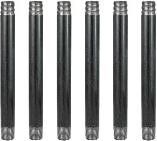 Miniatura 19 de GeilSpace Paquete de 6 Tubos de Metal Gris Precortados de 1/2" × 4" de Servicio Pesado, Acero Industrial que se Adapta a Tuberías y Accesorios