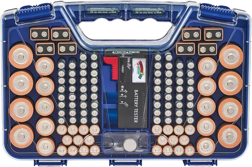 Miniatura 8 de Ontel Battery Daddy - Estuche organizador y de almacenamiento con probador, almacena y protege hasta 180 baterías, doble cara, diseño duradero
