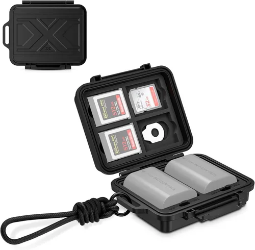 Miniatura 12 de JJC Estuche portátil para batería y tarjeta de memoria de cámara, caja organizadora de batería para 2x Canon LP-E17 LP-E12 LP-E10 Fuji NP-W126