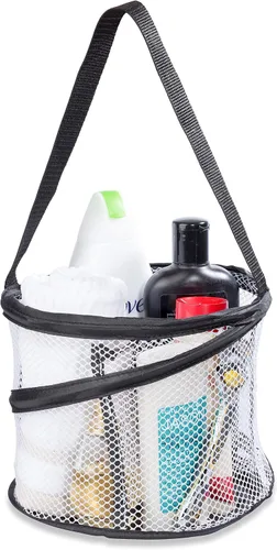 Miniatura 9 de Organizador personal de baño de 8" x 6", con 3 compartimientos grandes para organizar accesorios y con un agujero de drenaje en la parte inferior