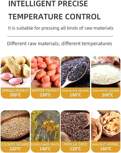 Miniatura 7 de Máquina eléctrica de prensa de aceite de 820 W, máquina de aceite de prensa caliente y fría para el hogar, carcasa de metal, extractor de aceite