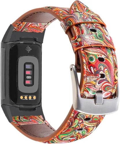 Miniatura 9 de Leather Bands Compatible with Fitbit Charge 5,Replacement Genuine Leather Straps for Women Men,Soft Leather Adjustable Watch Band Replacement