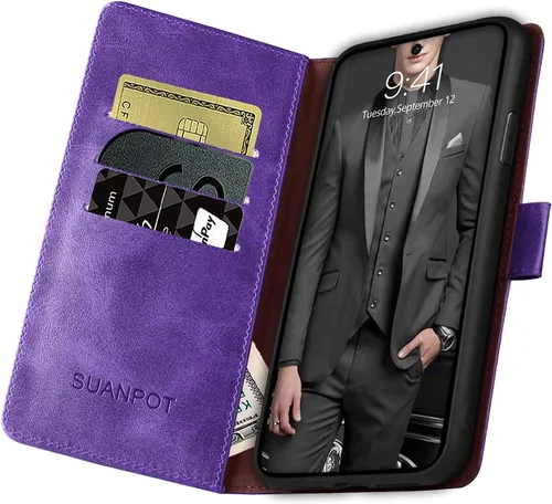 Miniatura 4 de SUANPOT Para Samsung Galaxy A52 4G & 5G Funda de cuero cartera con RFID titular de la tarjeta de crédito Flip Folio Book Phone Case Funda a prueba