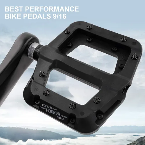 Miniatura 7 de FOOKER Pedales MTB para bicicleta de montaña, 3 rodamientos, antideslizantes, ligeros, de fibra de nailon, pedales de plataforma de bicicleta