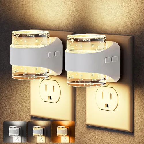Miniatura 19 de Briignite - Luz nocturna LED enchufable en la pared - Luz nocturna regulable con diseño de burbuja 3000K/4000K/5000K y 3 niveles de brillo