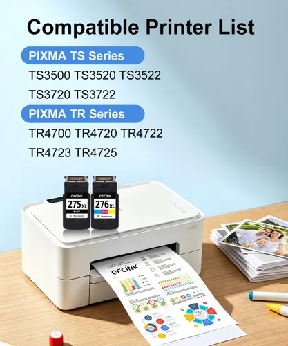 Miniatura 2 de PG-275XL CL-276XL Compatible para Canon 275 y 276 Cartuchos de Tinta PG-275 CL-276 275XL 276XL para Canon Ink 275 276 para Impresora Canon PIXMA