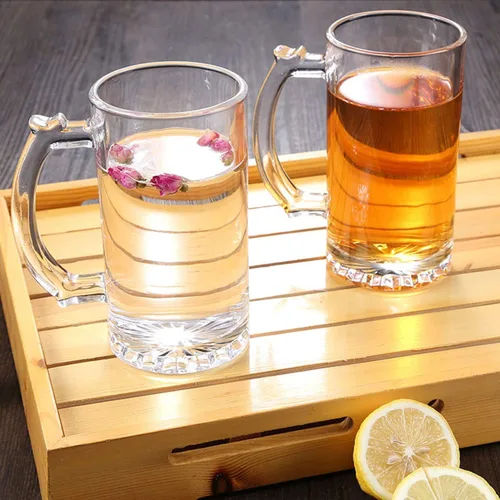 Miniatura 5 de QAPPDA Juego de tazas de cerveza, tazas de vidrio con asa de 16 onzas, vasos de cerveza grandes para congelador, tazas de agua para bebidas frías