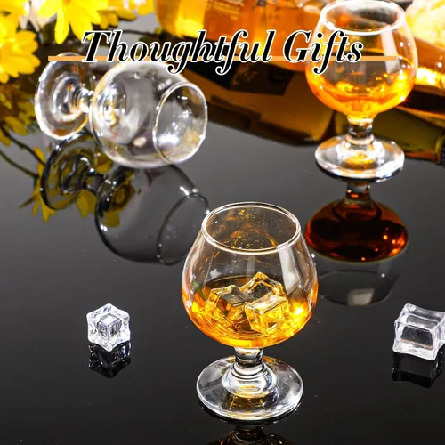 Miniatura 5 de Qunclay 24 Piezas Vasos de Chupito Lindos Copas Snifter de Coñac Pequeñas Copas Snifter de Brandy para Degustar Brandy Bebiendo Copas de Oporto