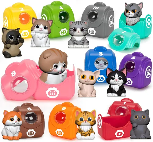Miniatura 9 de Juguetes de aprendizaje para niños de 1, 2, 3 años, 20 juguetes de animales de safari, juguetes Montessori para contar, combinar y clasificar