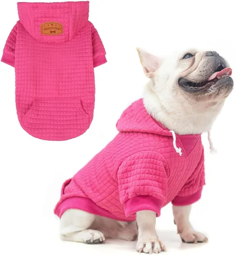 Miniatura 56 de BEAUTYZOO Sudadera con capucha para perro pequeño con bolsillos, ropa para perros pequeños y medianos, niño y niña, abrigos de algodón laminado tipo
