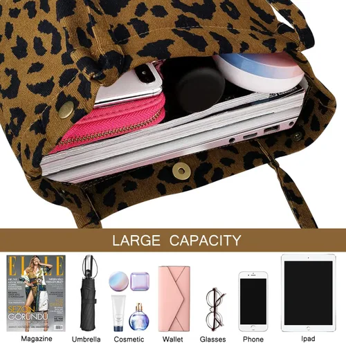 Miniatura 27 de Ayieyill - Bolsa de pana para mujer y niña, con correa de lona para colgar al hombro, bolsa con bolsillo