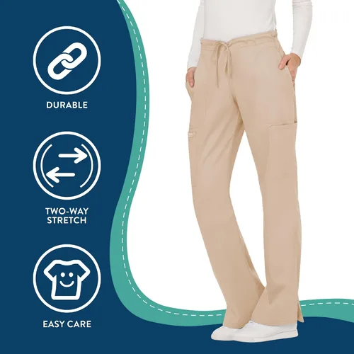 Miniatura 4 de Cherokee - Pantalones quirúrgicos elásticos Workwear Revolution WW120 para mujer, suaves y con cordón ajustable