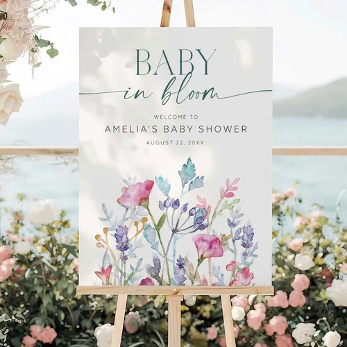 Miniatura 21 de Letrero de bienvenida personalizado de mariposa para baby shower, letrero de mariposa floral para baby shower, letrero con nombre personalizado