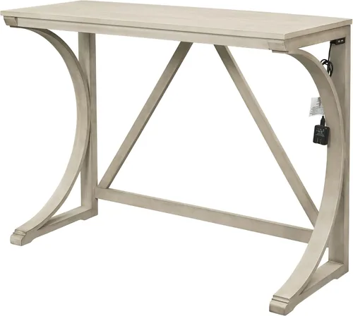 Miniatura 7 de Merax Farmhouse - Juego de mesa de comedor de 3 piezas con puerto USB y 2 taburetes tapizados, color crema