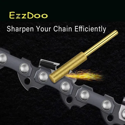 Miniatura 5 de EzzDoo Brocas afiladoras de motosierra recubiertas de titanio, ruedas de afilado de alta dureza para afiladores eléctricos de motosierra