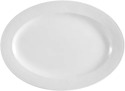 Miniatura 3 de CAC China GAD-34 Garden State - Bandeja ovalada de porcelana blanca hueso de 9-1/4 pulgadas por 6-3/4 pulgadas, caja de 24