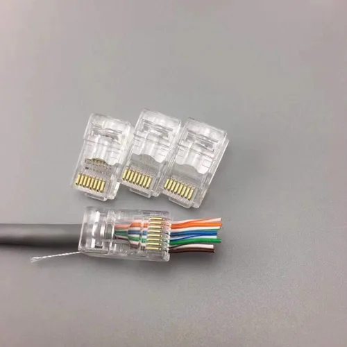 Miniatura 8 de RJ45 CAT6 CAT6A - Conector de paso de 23 AWG, paquete de 50 cables - End Bold Ethernet 8P8C - Enchufe modular chapado en oro