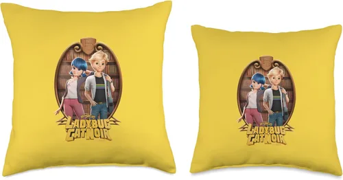Miniatura 3 de Miraculous Ladybug and Cat Noir The Movie Marinette Adrien - Almohada de 16 x 16 pulgadas, multicolor