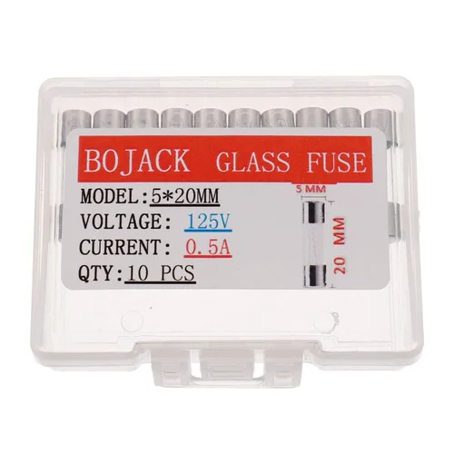 Miniatura 3 de BOJACK F0.5AL125V 0.197x0.787 in 0.5 A 125 V fusibles 0.2x0.78 pulgadas 0.5 amperios 125 voltios Fusibles de vidrio de soplado rápido (paquete de 10)