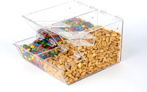 Miniatura 7 de IneVibe Dispensador de cobertura de caramelo – Recipiente acrílico a granel con cuchara, apilable y magnético para múltiples soportes en el estante