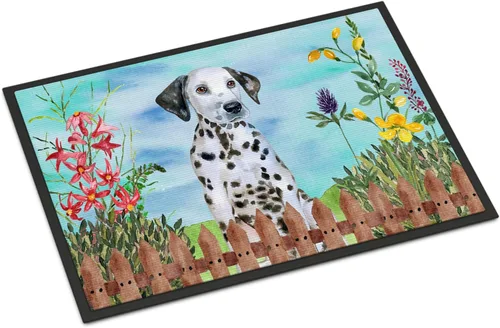 Miniatura 132 de Caroline's Treasures CK1311MAT Cavalier Spaniel Poinsettas - Felpudo de 18 x 27 pulgadas, tapete para puerta delantera, interior y exterior