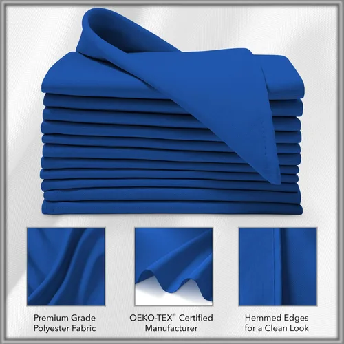 Miniatura 3 de Lann's Linens. 12 servilletas de 17 pulgadas. Servilletas de gamuza con bordes ribeteados, varios colores disponibles. Azul real