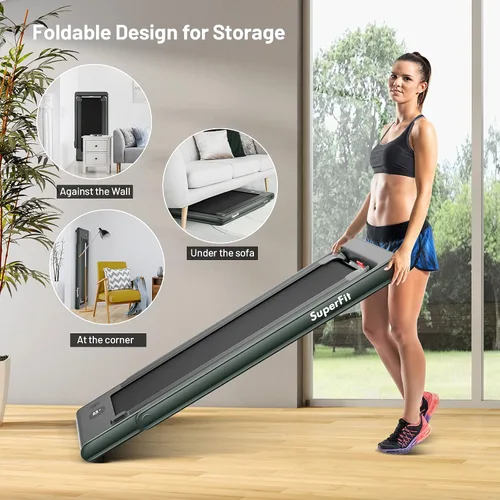 Miniatura 4 de GYMAX Almohadilla para caminar, pantalla LED dual 2 en 1, caminadora para debajo del escritorio para el hogar con control remoto y aplicación