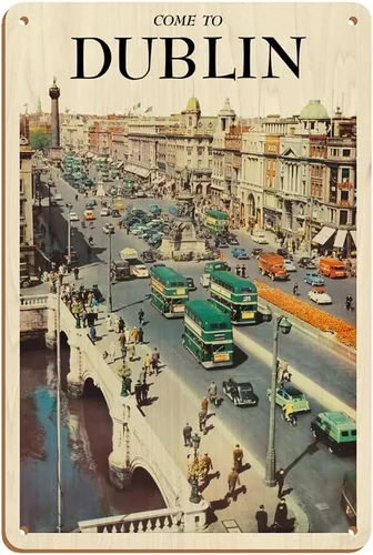Miniatura 5 de Pacifica Island Art Cartel de viaje vintage con texto en inglés «Come To Dublin Ireland – O'Connell Street – Vintage Travel Poster c.1950s – 8 x 12