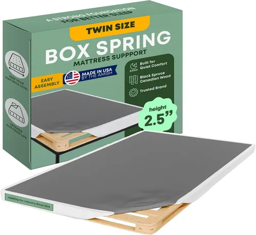Miniatura 27 de Greaton, 10” Twin Box Spring Only for Twin Size Bed – Amish-Made in The USA – Solid Wood Mattress Foundation with Stable & Quiet Support