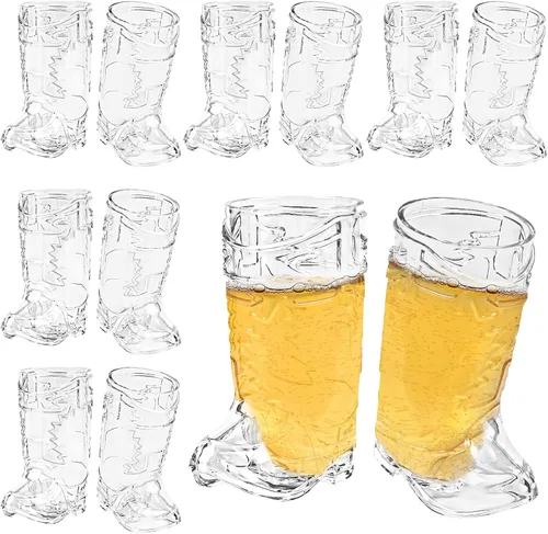 Miniatura 14 de Vasos de chupito de botas de Cowboy de plástico SAIAOKJ, 24 piezas de 1 oz, suministros para fiestas con temática de botas de Cowboy, reutilizables