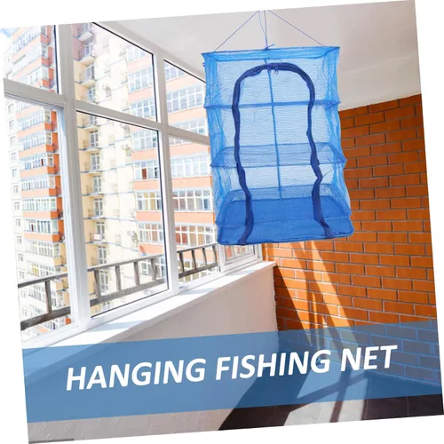 Miniatura 8 de Red de secado plegable para jaula de pescado para alimentos Rejilla de secado de ropa Estante de secado de lavandería plegable Frutas Verduras Jaula