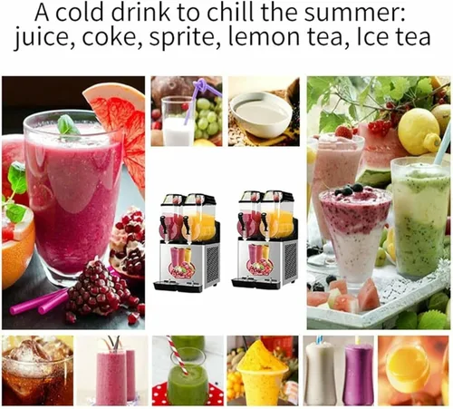 Miniatura 9 de Máquina para hacer hielo en granizado de 12/24/36L, máquina comercial para hacer jugos granizados, máquina de bebidas congeladas de batido de Rojo