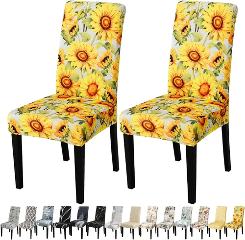 Miniatura 90 de JQinHome Juego de 8 fundas para sillas de comedor, fundas de alta elasticidad extraíbles y lavables, fundas protectoras de asiento para silla