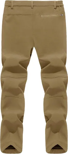 Miniatura 3 de TACVASEN pantalones de senderismo para hombre, con forro polar, reforzados en las rodillas, ligeros, para esquí y snowboard, sin cinturón