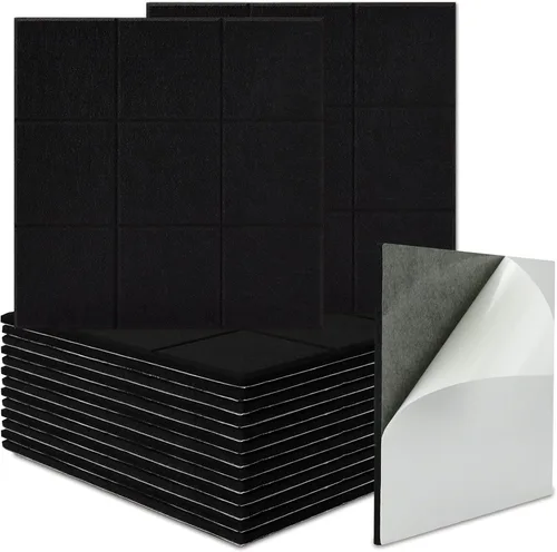 Miniatura 9 de BXI Absorbedor de sonido, paquete de 16 paneles autoadhesivos de absorción acústica de 12 x 12 x 0.4 pulgadas, paneles de absorción de sonido