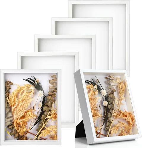 Miniatura 10 de Tuanse 6 Piezas Cajas de Sombra Marco de Fotos Cajas de Sombra Cuadradas Vitrinas para Recuerdos Deportivos Recuerdos de Boda Manualidades Alfileres