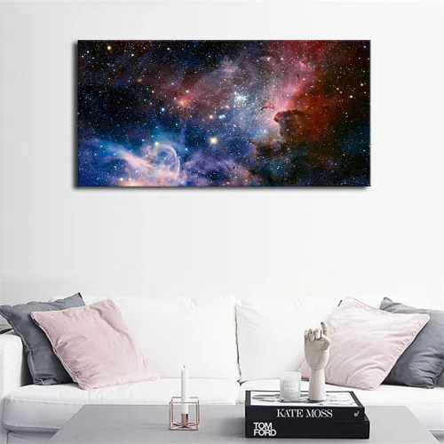 Miniatura 4 de arteWOODS Lienzo decorativo para pared, galaxia, nebulosa, estrellada, pintura cósmica, cuadros panorámicos, universo, estrellas, espacio exterior