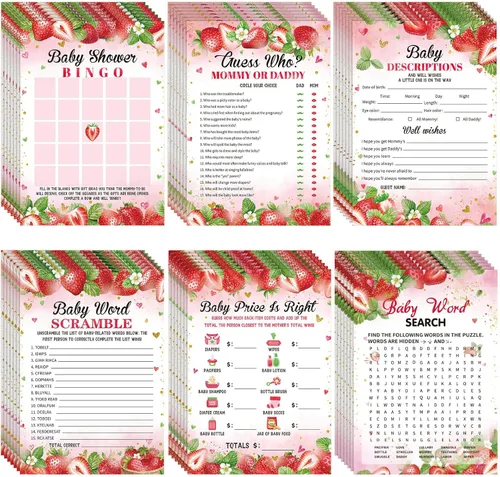 Miniatura 9 de Sherr 320 juegos de baby shower de oso marrón: 6 juegos, 50 hojas cada uno, 20 lápices, incluye descripciones, deseos, adivina quién, bingo
