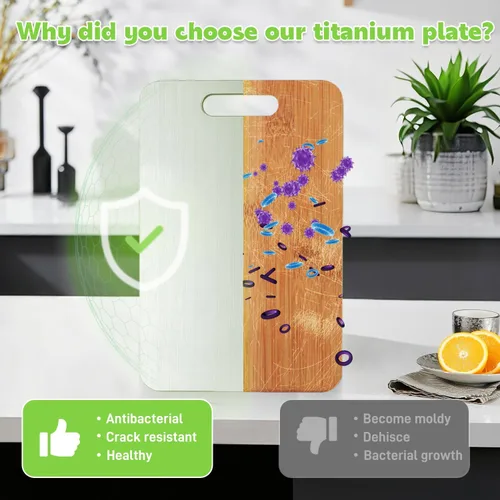 Miniatura 3 de Tabla de Cortar de Titanio de Doble Cara 100% Titanio Puro Tablas de Cortar para Cocina - Tablas de cortar de titanware de grado alimenticio