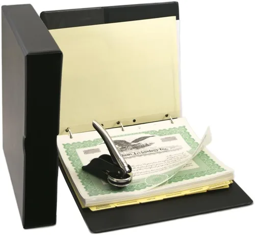 Miniatura 2 de Kit corporativo con carpeta de registros, sello corporativo, certificados con trozos, papel de minutos en blanco y más; Blumberg Black Beauty