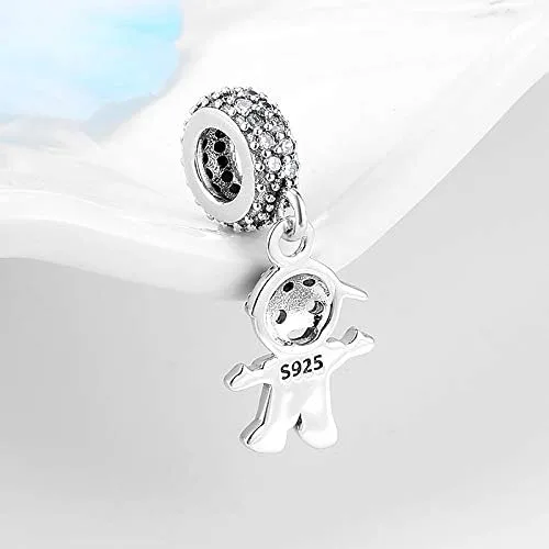 Miniatura 3 de Abalorio de plata de ley 925 para niñas o niños con abalorios de estilo europeo