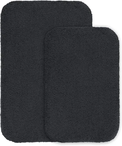 Miniatura 22 de VANZAVANZU Alfombras de Baño Antideslizantes Ultra Suaves Absorbentes de Microfibra Esponjosas Gruesas Alfombras de Baño Lavables a Máquina Gris