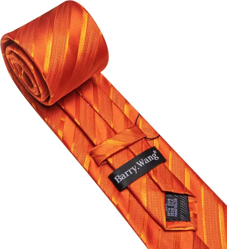 Miniatura 257 de Barry.Wang Juego de corbatas para hombre, corbata de seda a rayas, tejido a cuadros, gemelos formales, negocios, boda
