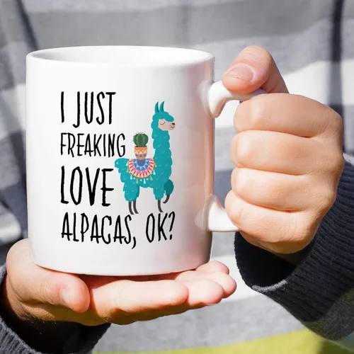 Miniatura 4 de Retreez Taza divertida – I Just Freaking Love Alpacas Alpaca Fan Lover - Tazas de café de cerámica de 11 onzas – Divertido, sarcasmo, motivacional