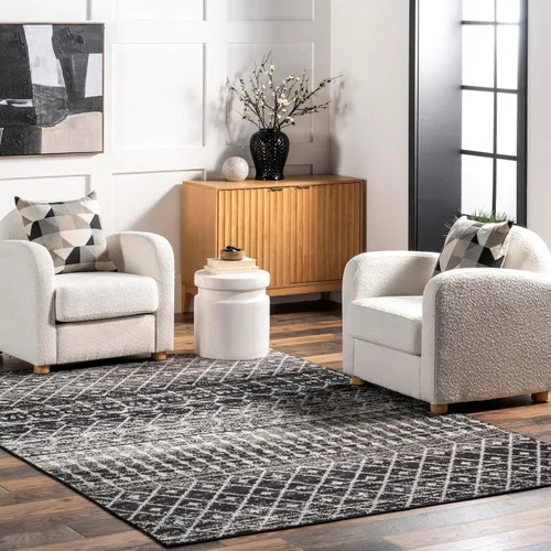 Miniatura 10 de nuLOOM Alfombra decorativa Blythe marroquí, 2 'x 3', gris oscuro