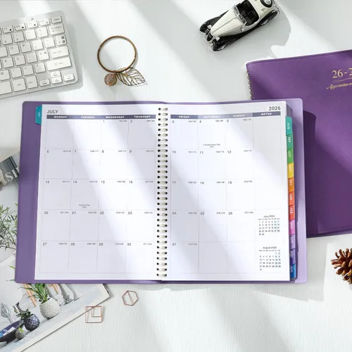 Miniatura 2 de Agenda y planificador 2026 - Agenda semanal de citas 2026, enero - diciembre 2026, 21 x 29 cm, planificador diario/por hora con pestañas, 15 Azul