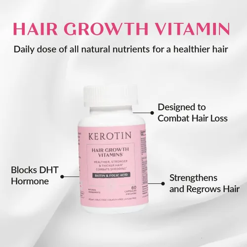 Miniatura 2 de Vitaminas de querotina para el crecimiento del cabello, suplemento de biotina, bloqueador de DHT, estimulador de colágeno, para apoyo a la pérdida