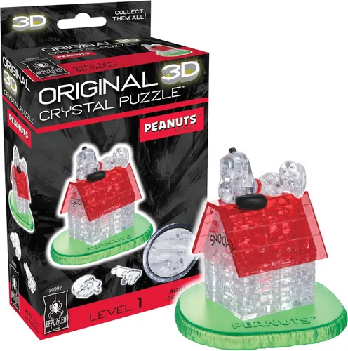Miniatura 10 de BePuzzled, Peanuts Snoopy Surf - Rompecabezas de cristal 3D original, basado en personajes de la amada tira cómica de Peanuts, rompecabezas a partir