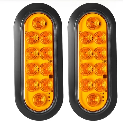 Miniatura 12 de Luces traseras LED ovaladas rojas de 6 pulgadas, luces traseras de remolque, luces traseras de remolque de montaje en superficie, luces